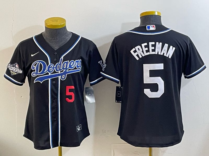 Youth Nike 2026 Los Angeles Dodgers #5 Freeman Black Game MLB Jersey 05->youth mlb jersey->Youth Jersey